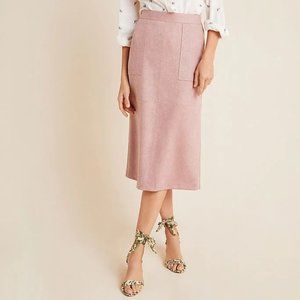Anthropologie Current Air Clarisa Pink Vegan Faux Suede Snake Print Pencil Skirt